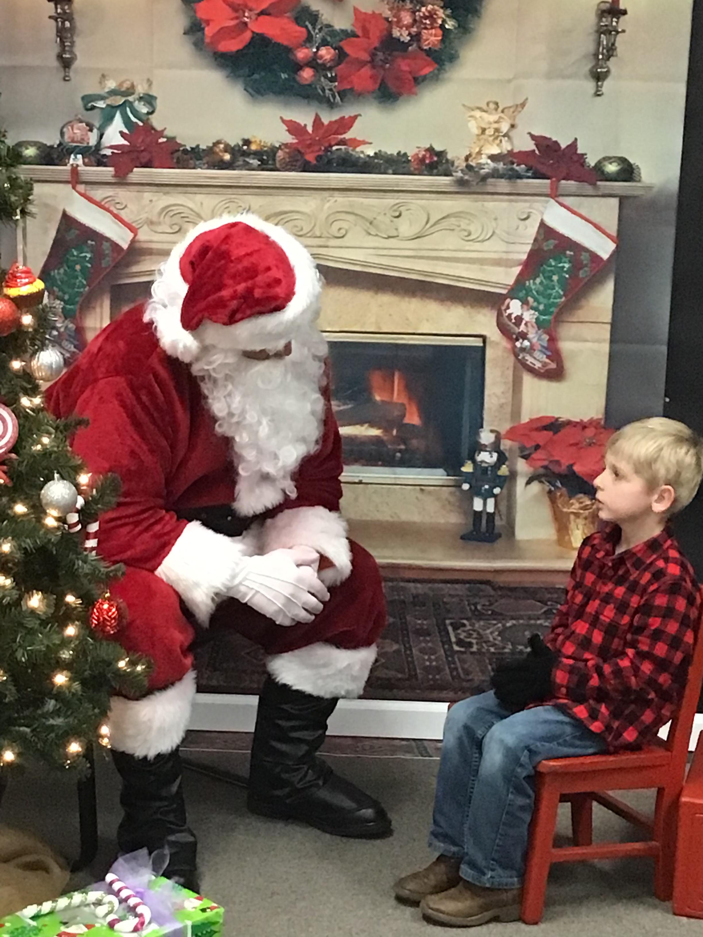 Student with Santa 