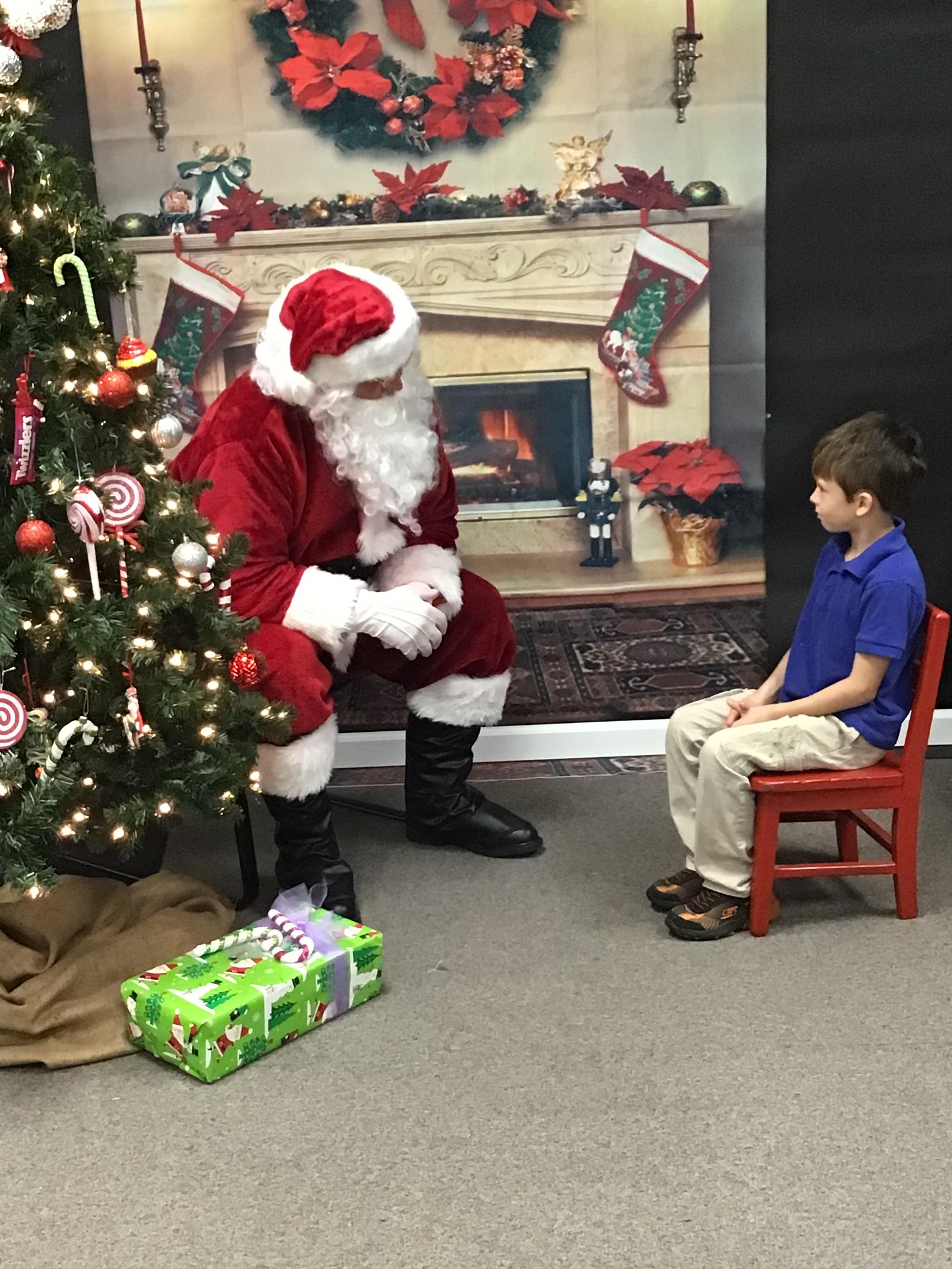 Student with Santa 